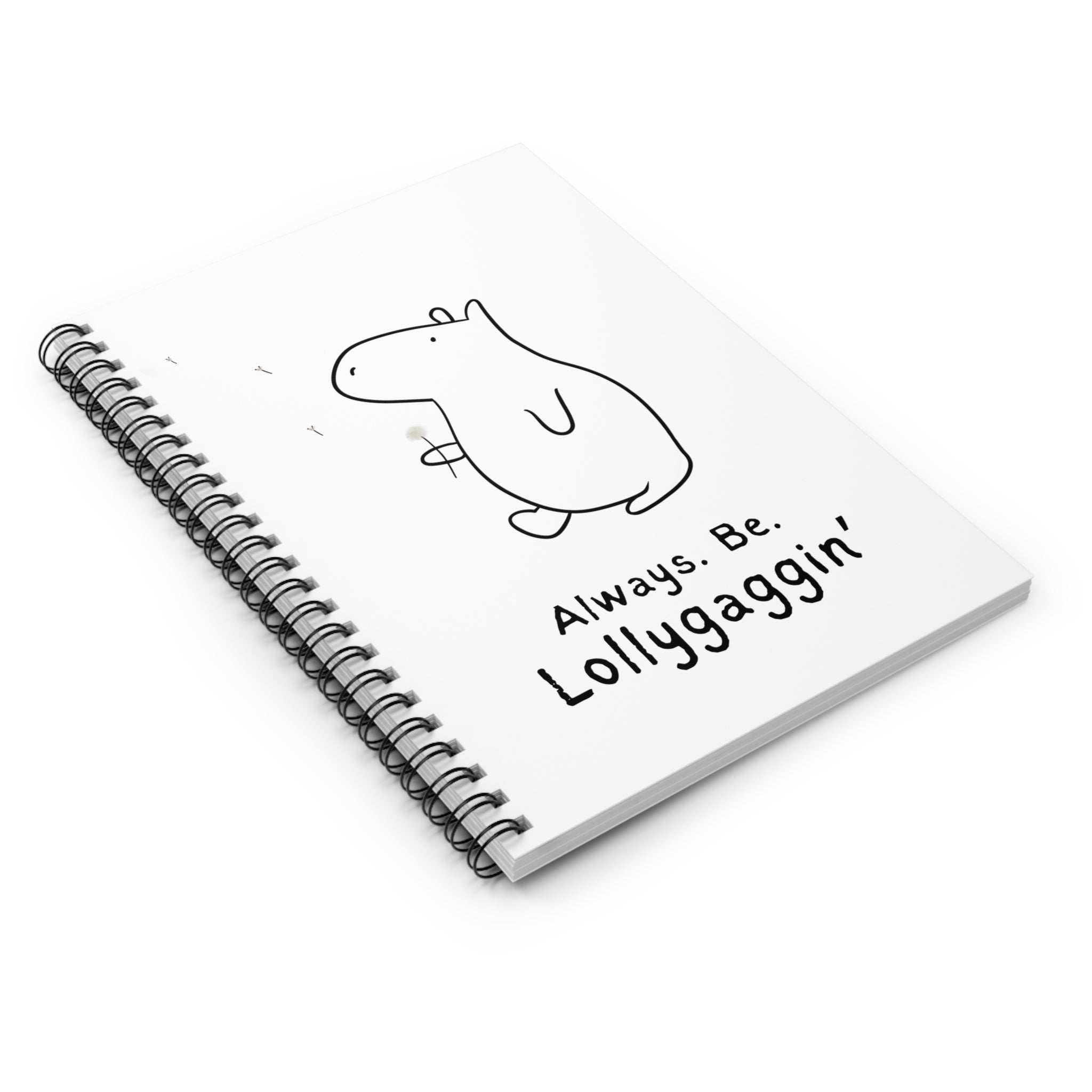 Minimalist Capybara Notebook – “Always Be Lollygaggin’” Journal