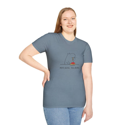 “More Pasta. Less Drama.” Capybara Softstyle Tee