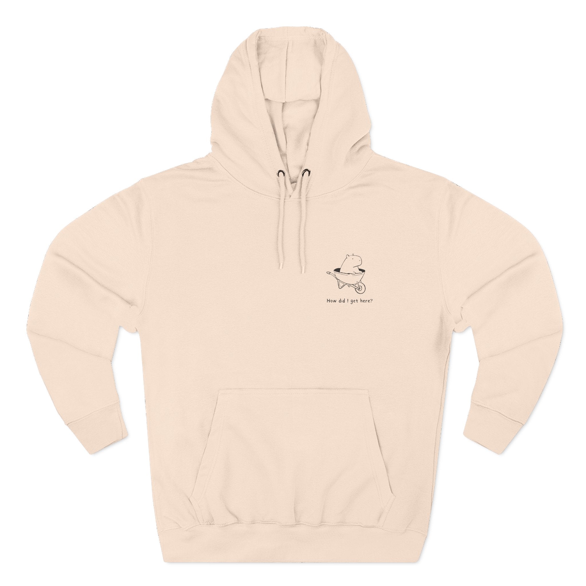 “How Did I Get Here?” Embroidered Capybara Premium Hoodie