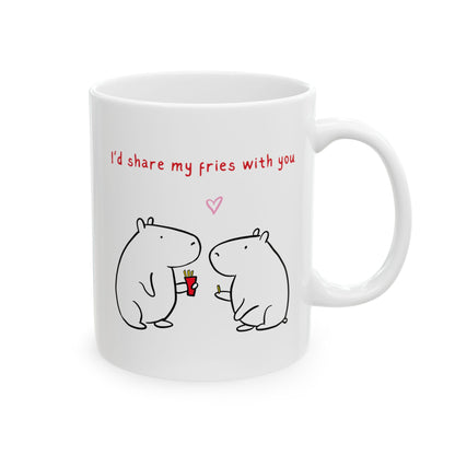 Capybara Valentine ceramic mug design - view 3