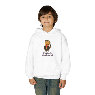 "Magically Unbothered" Capybara Wizard Kids Hoodie