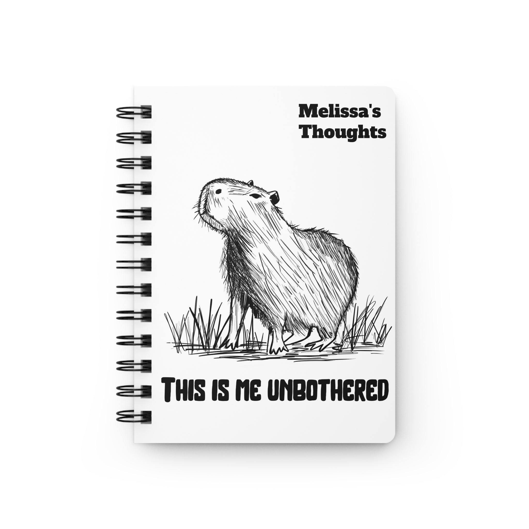 Personalized “This Is Me Unbothered” Capybara Journal – Funny Custom Notebook