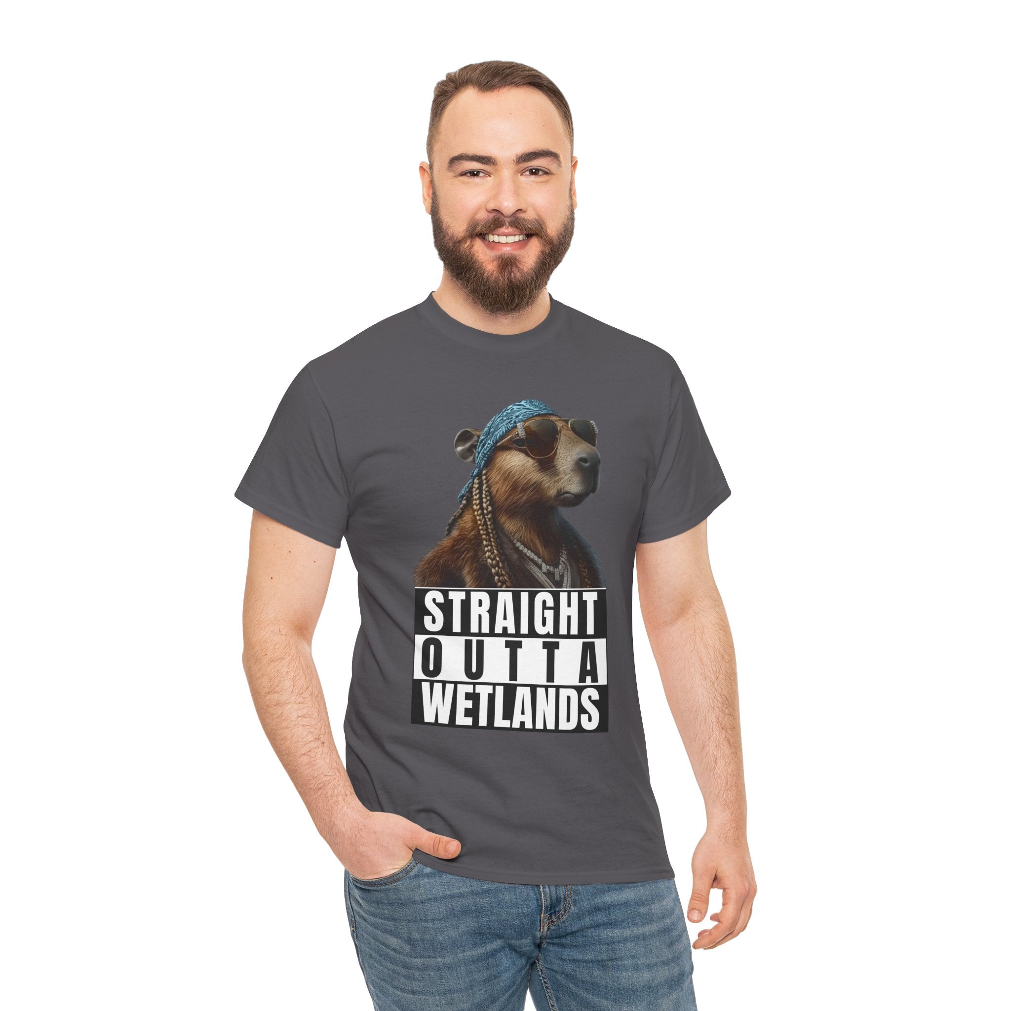 Straight Outta Wetlands, Capybara Unisex Adult Tee