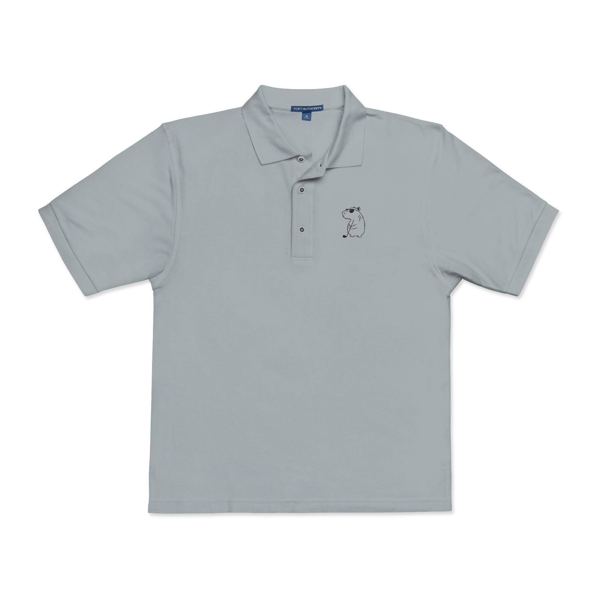 Funny Embroidered Golf Polo with Capybara Design – Golf Lovers Shirt