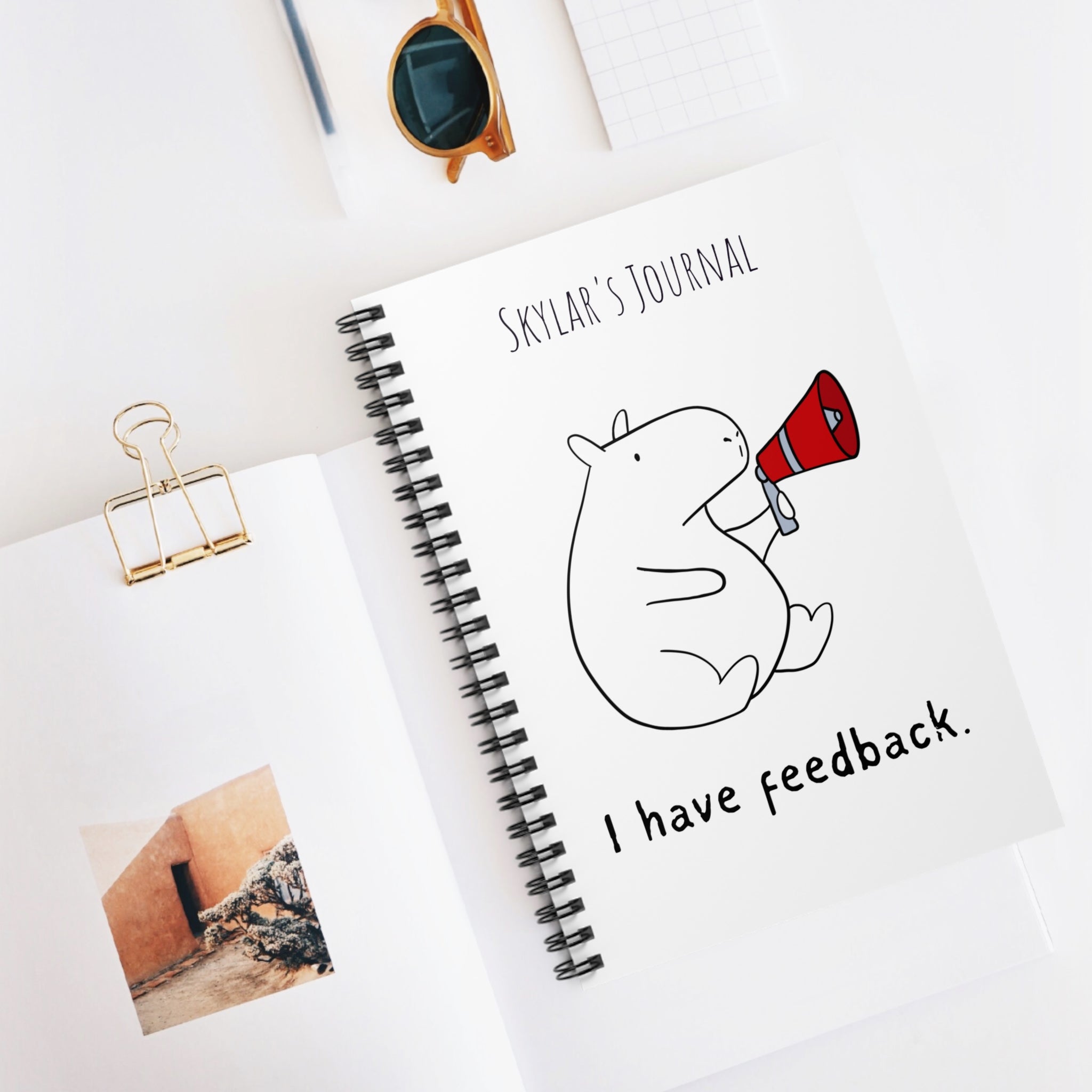 Personalized Capybara Notebook – Funny Custom Name Journal | I have feedback