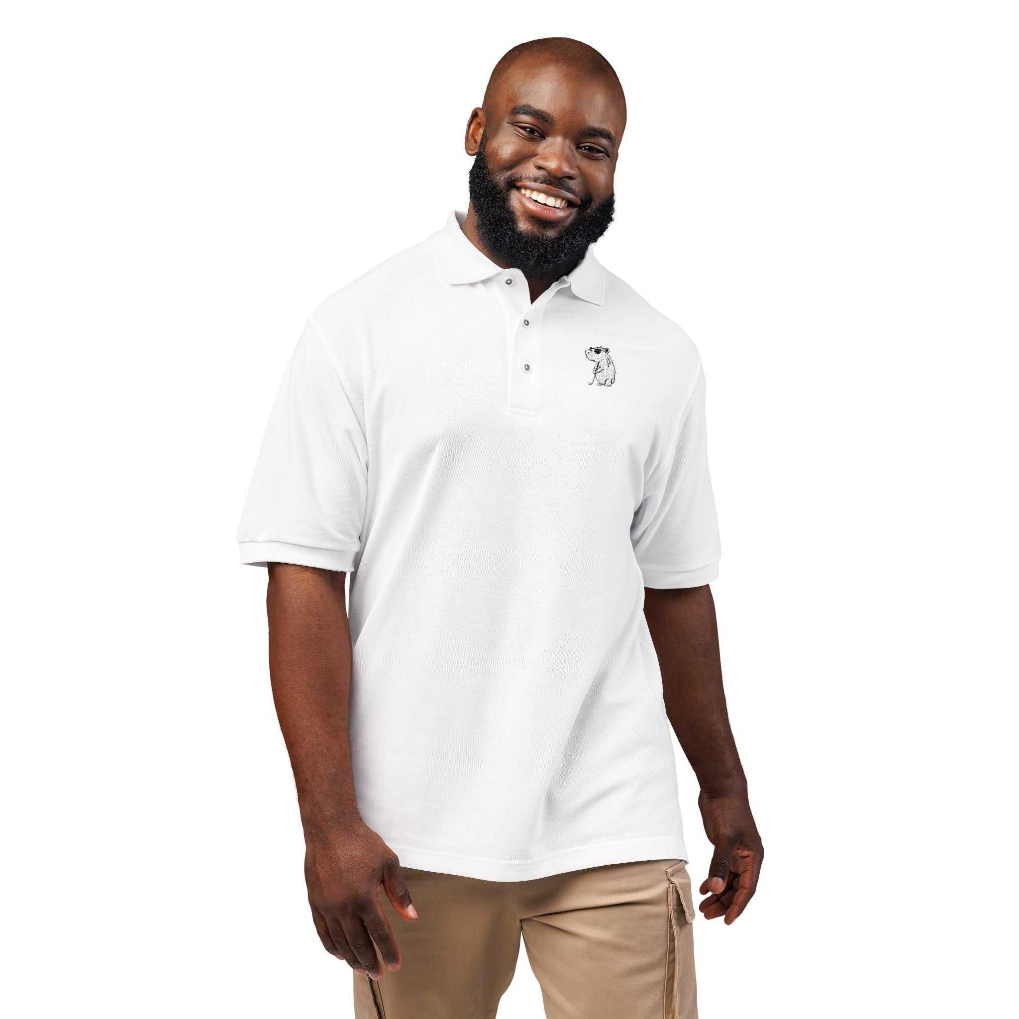 Capybara Chill Funny Embroidered Golf Polo