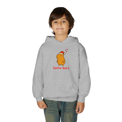 Santa-bara Kids Hoodie — Cute Christmas Capybara Hoodie for Children | Cozy Holiday Sweatshirt
