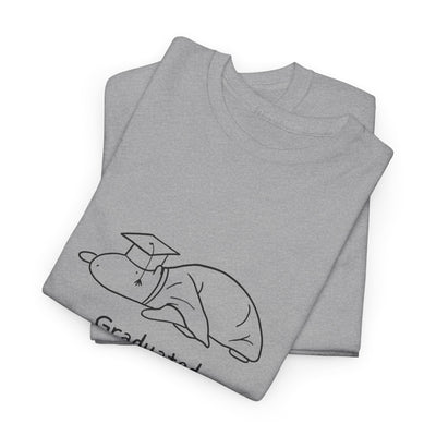 Funny Graduation Shirt – “Graduated (Barely)” Capybara Heavy Tee