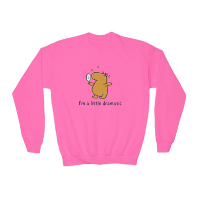 "I'm a little dramatic" Capybara Youth Crewneck Sweatshirt