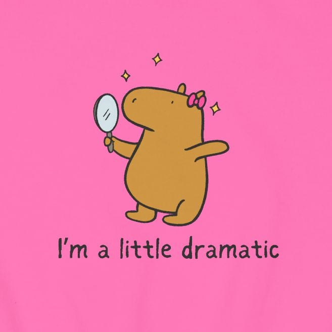 "I'm a little dramatic" Capybara Youth Crewneck Sweatshirt