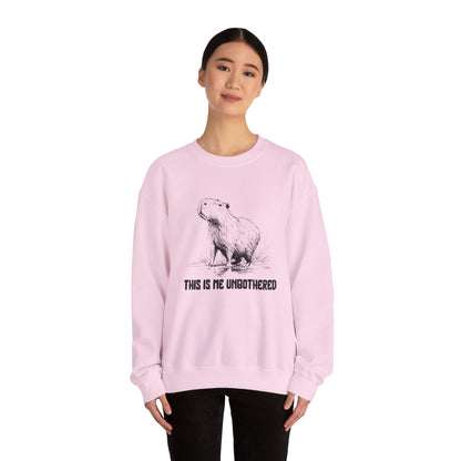 Unisex Capybara Sweatshirt - This Is Me Unbothered | Cozy Minimalist Crewneck