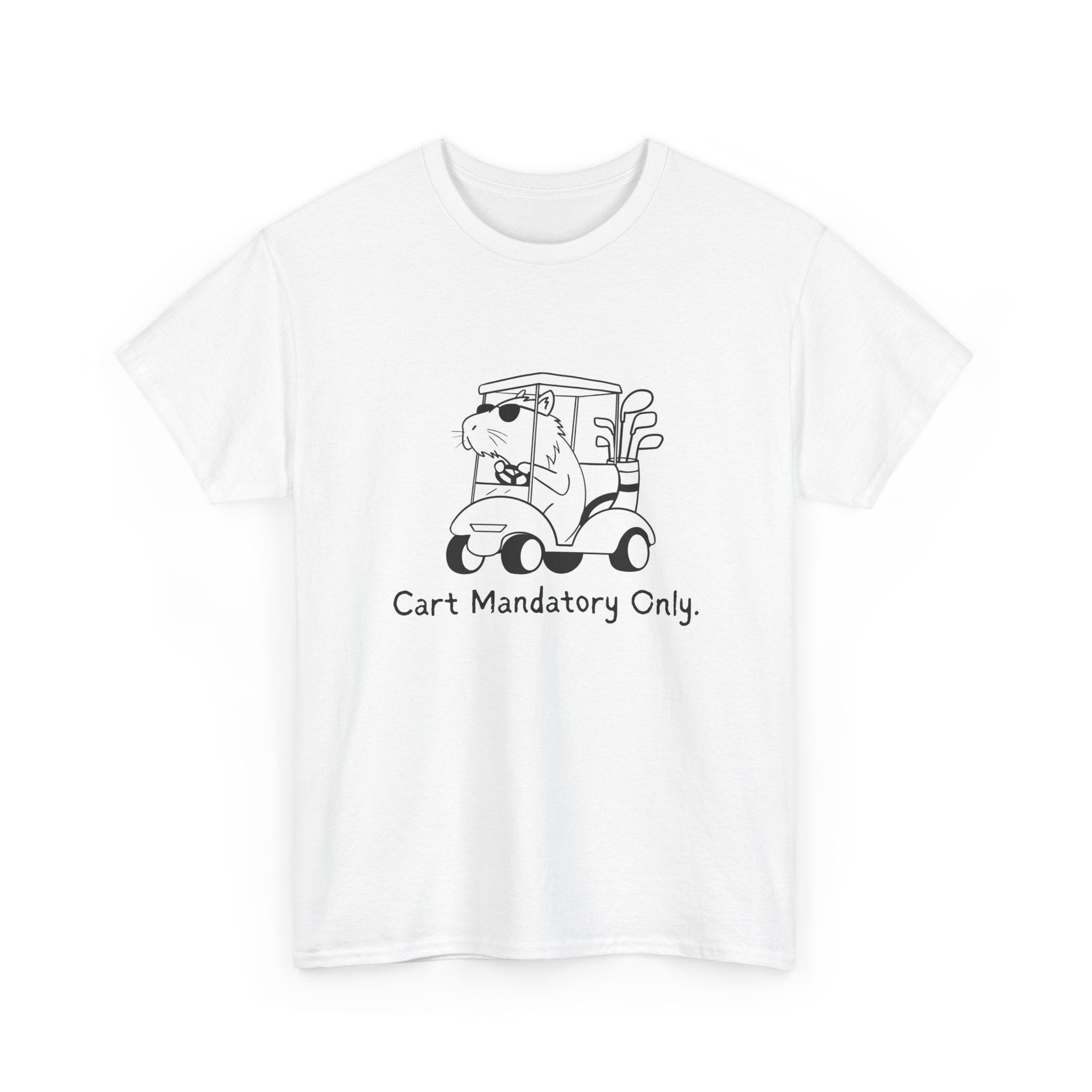 Funny Golf Shirt "Cart Path Mandatory" Capybara Golf Heavy Tee