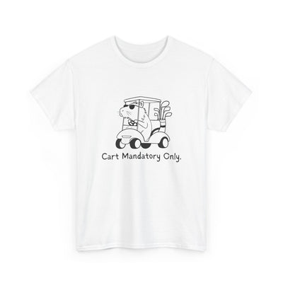 Funny Golf Shirt "Cart Path Mandatory" Capybara Golf Heavy Tee
