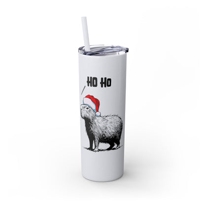 Ho Ho Ho Capybara Christmas Cup for Holiday Vibes - Skinny Tumbler