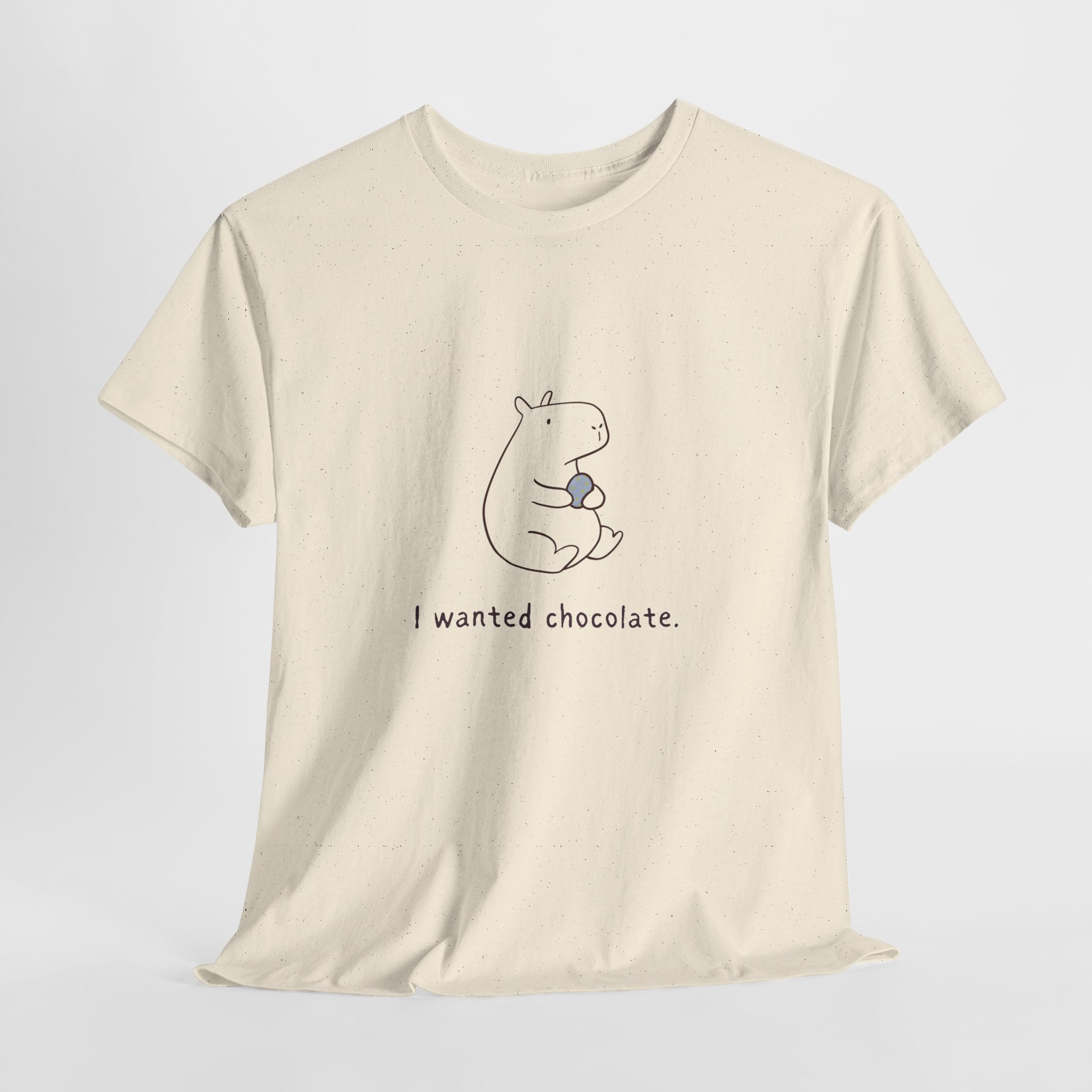 Funny Easter Capybara T-Shirt – “I Wanted Chocolate” Minimalist Easter Shirt, Cute Spring Graphic Tee