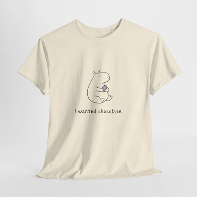Funny Easter Capybara T-Shirt – “I Wanted Chocolate” Minimalist Easter Shirt, Cute Spring Graphic Tee