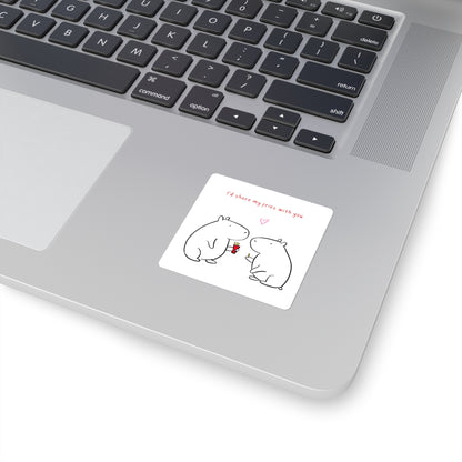 Capybara Valentine sticker design - view 3