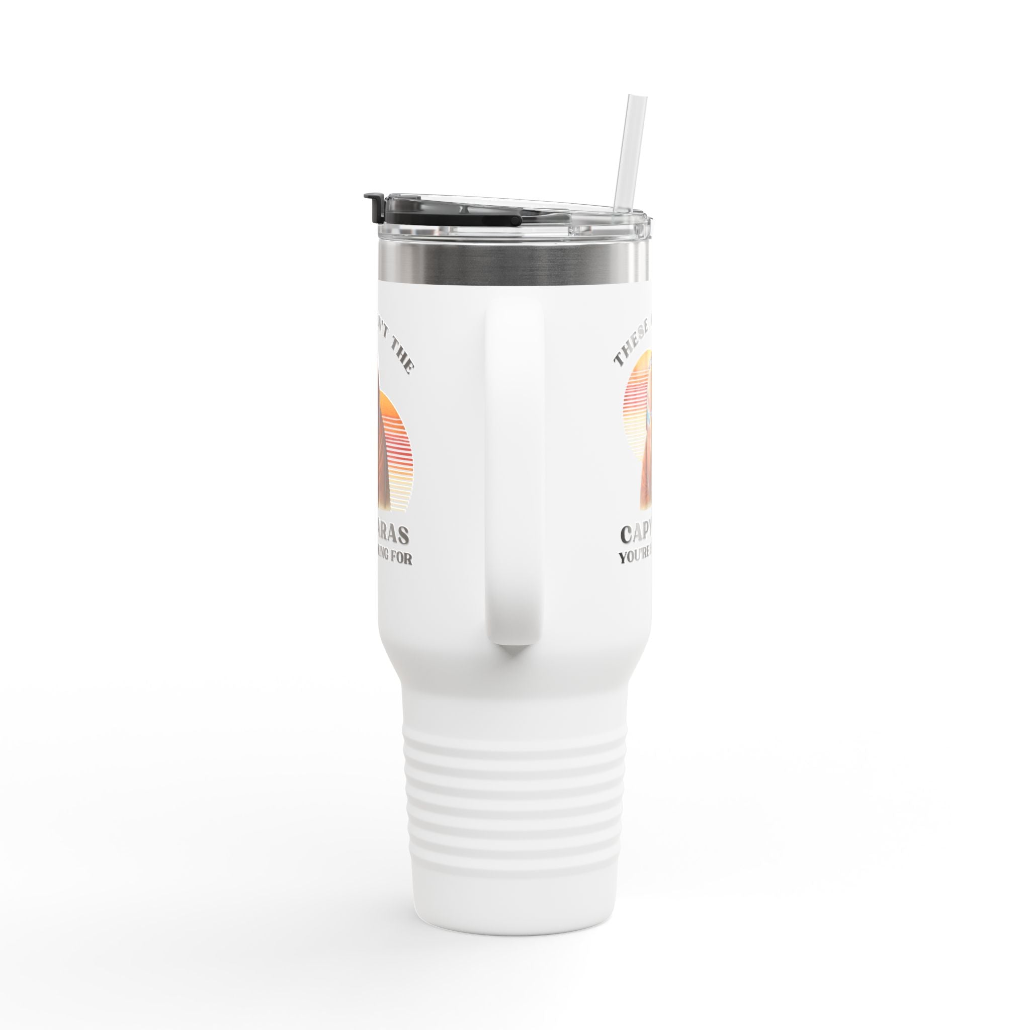 Funny Insulated Travel Mug, 40oz | Unique Gift for Coffee Lovers, Capybara Design, Travel Cup for Home, Work, Eco-Friendly Mug