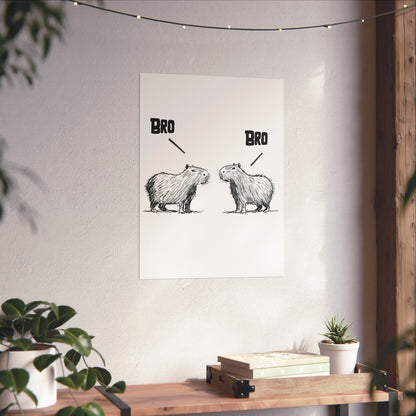 Bro – Funny Capybara Wall Art Print | Minimalist Animal Wall Art for Bedroom or Office