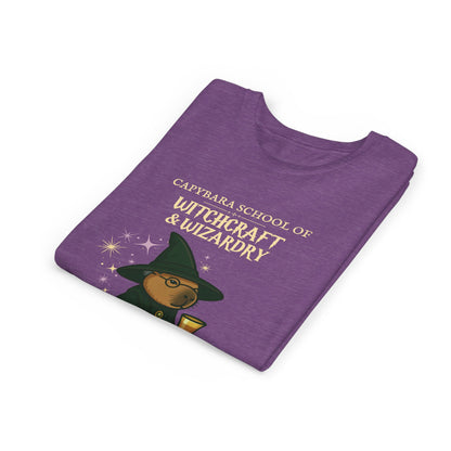 Whimsical Youth Tee - Capybara Professor McGonagall Shirt, Capybara School of Witchcraft & Wizardry, Funny Harry Potter Parody | Magical Fandom Gift |  Unisex Tee