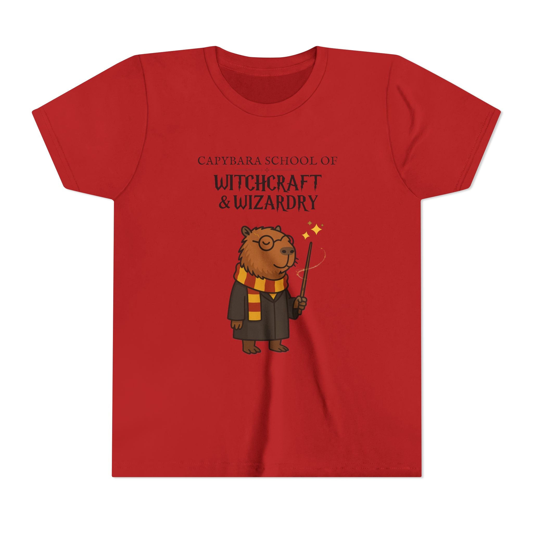 Whimsical Youth Tee - Capybara School of Witchcraft & Wizardry, Funny Hairy Potter Parody | Magical Fandom Gift |  Youth Hairy Potter Unisex Tee