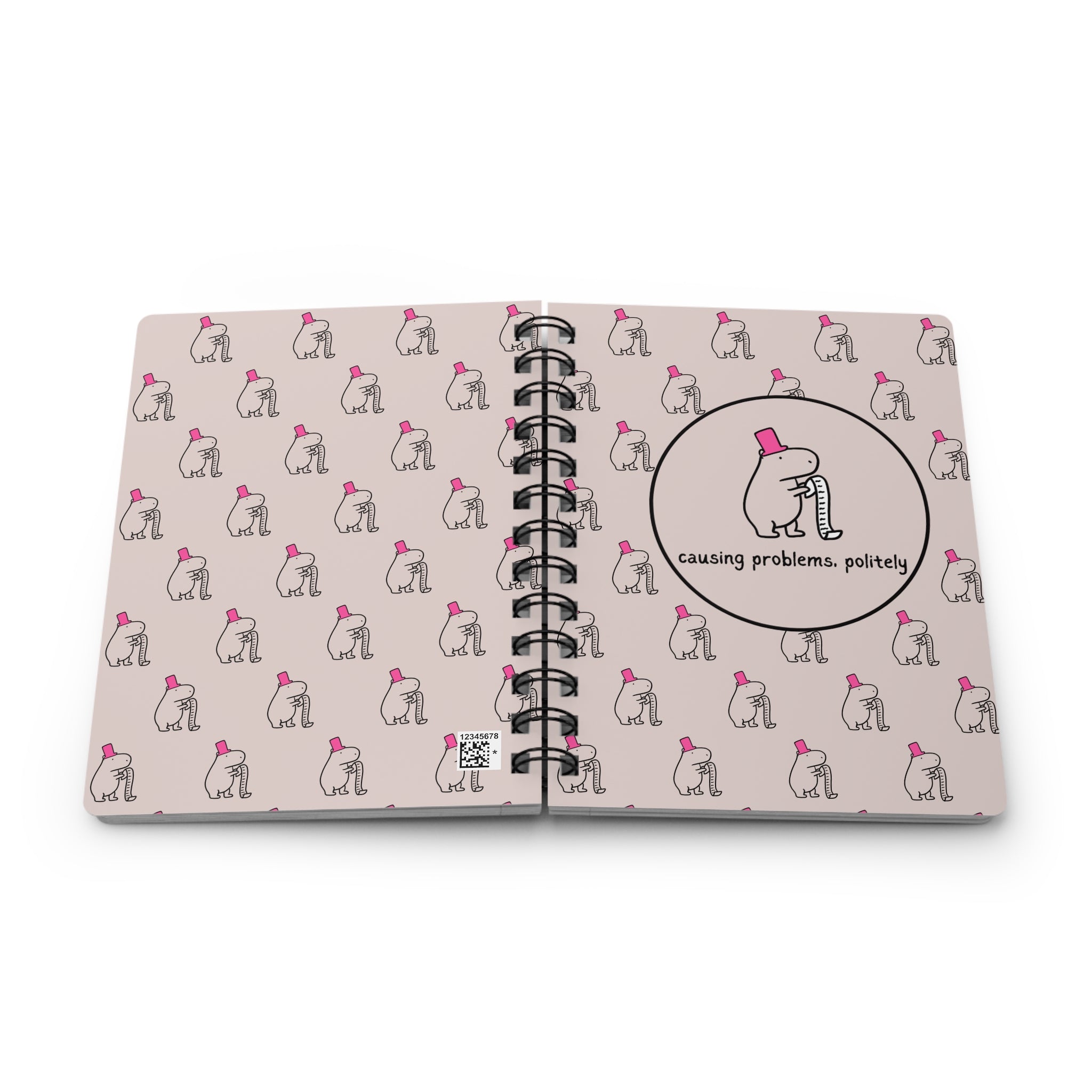 Funny Capybara Notebook – “Causing Problems, Politely” Spiral Journal
