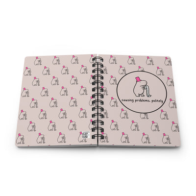 Funny Capybara Notebook – “Causing Problems, Politely” Spiral Journal