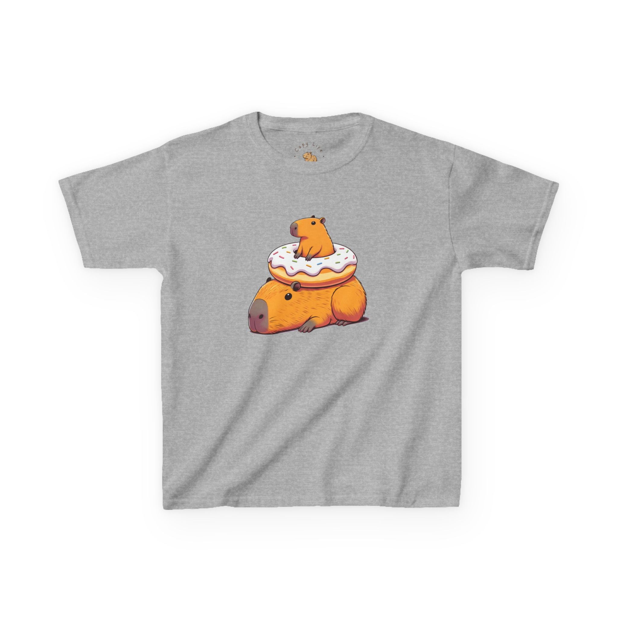 Kids Tee - Capybaras Stuck in Donut Funny Graphic Design