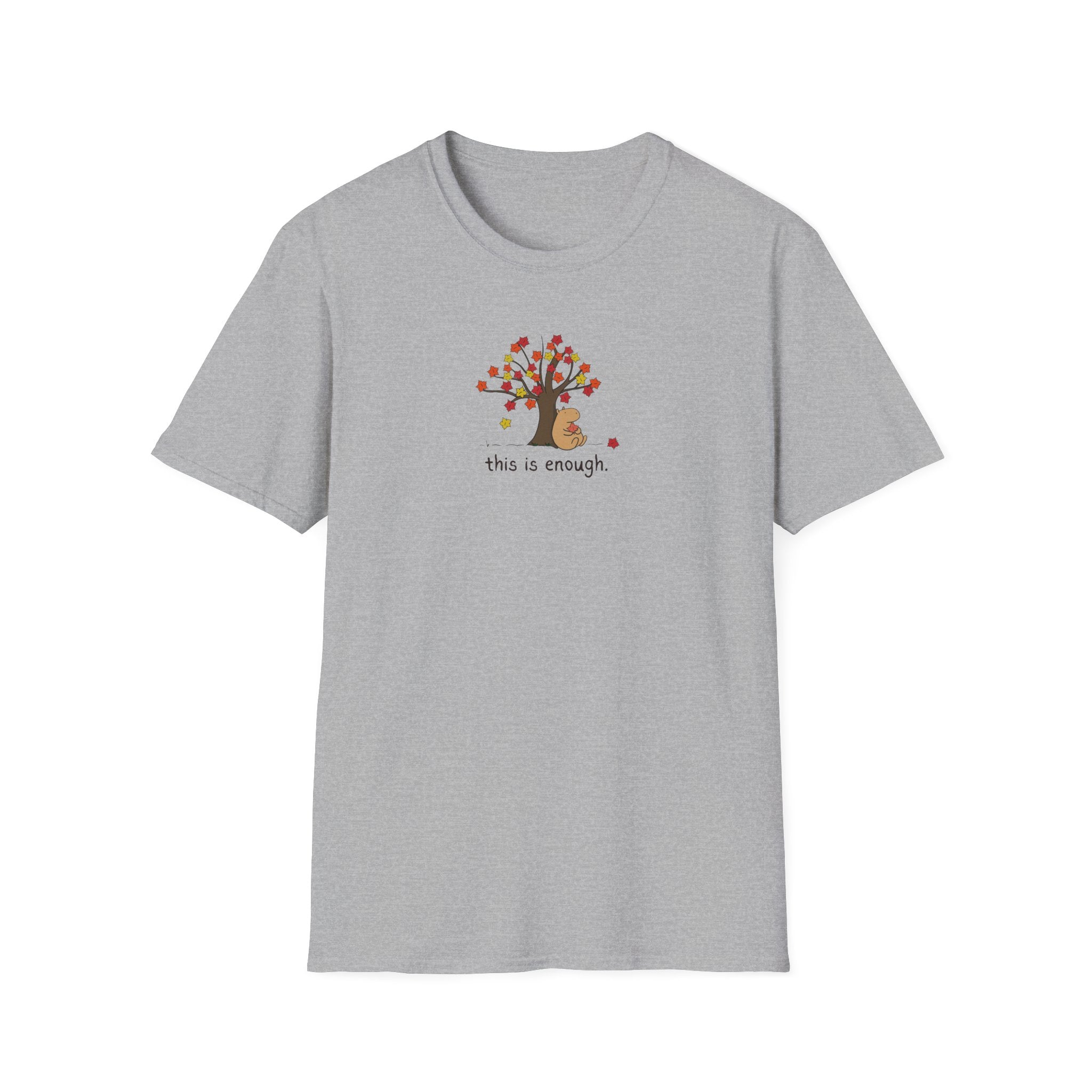 Autumn Leave This is Enough - Capybara Softstyle Adult T-Shirt
