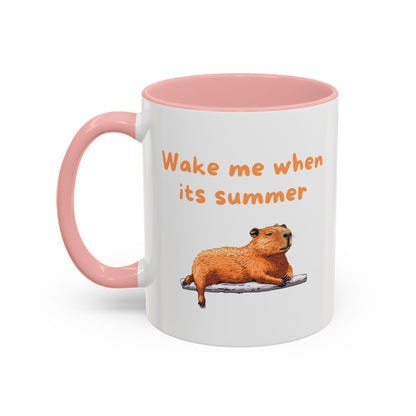 Wake Me When It's Summer - Fun Accent Coffee Mug