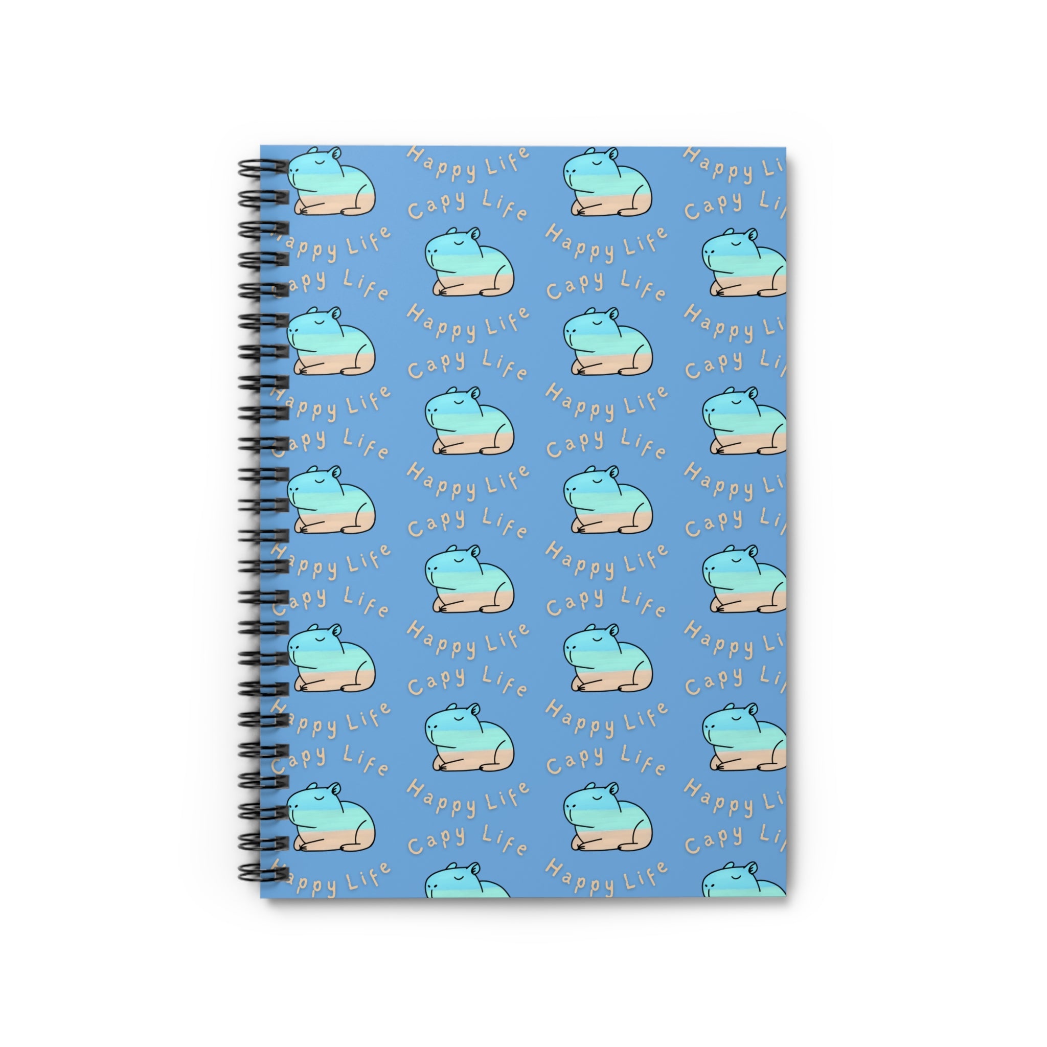 Capy Life Pattern Spiral Notebook – Coastal Capybara Journal