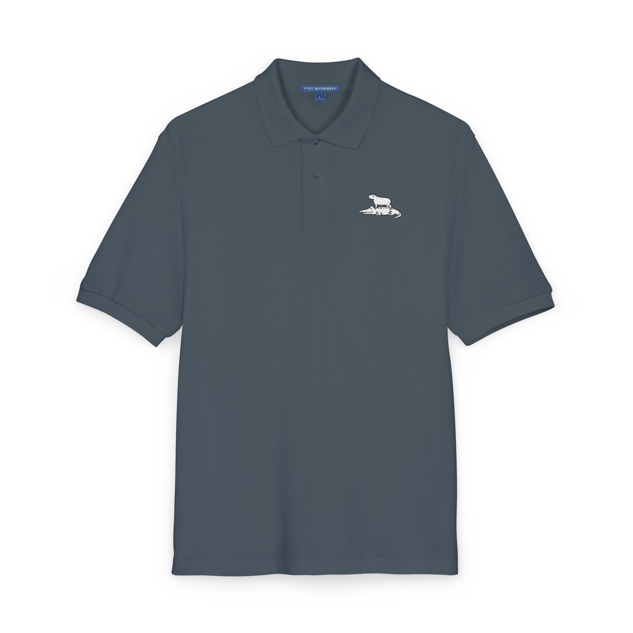Embroidered Capybara & Alligator Funny Golf Polo Shirt