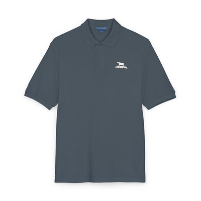 Embroidered Capybara & Alligator Funny Golf Polo Shirt
