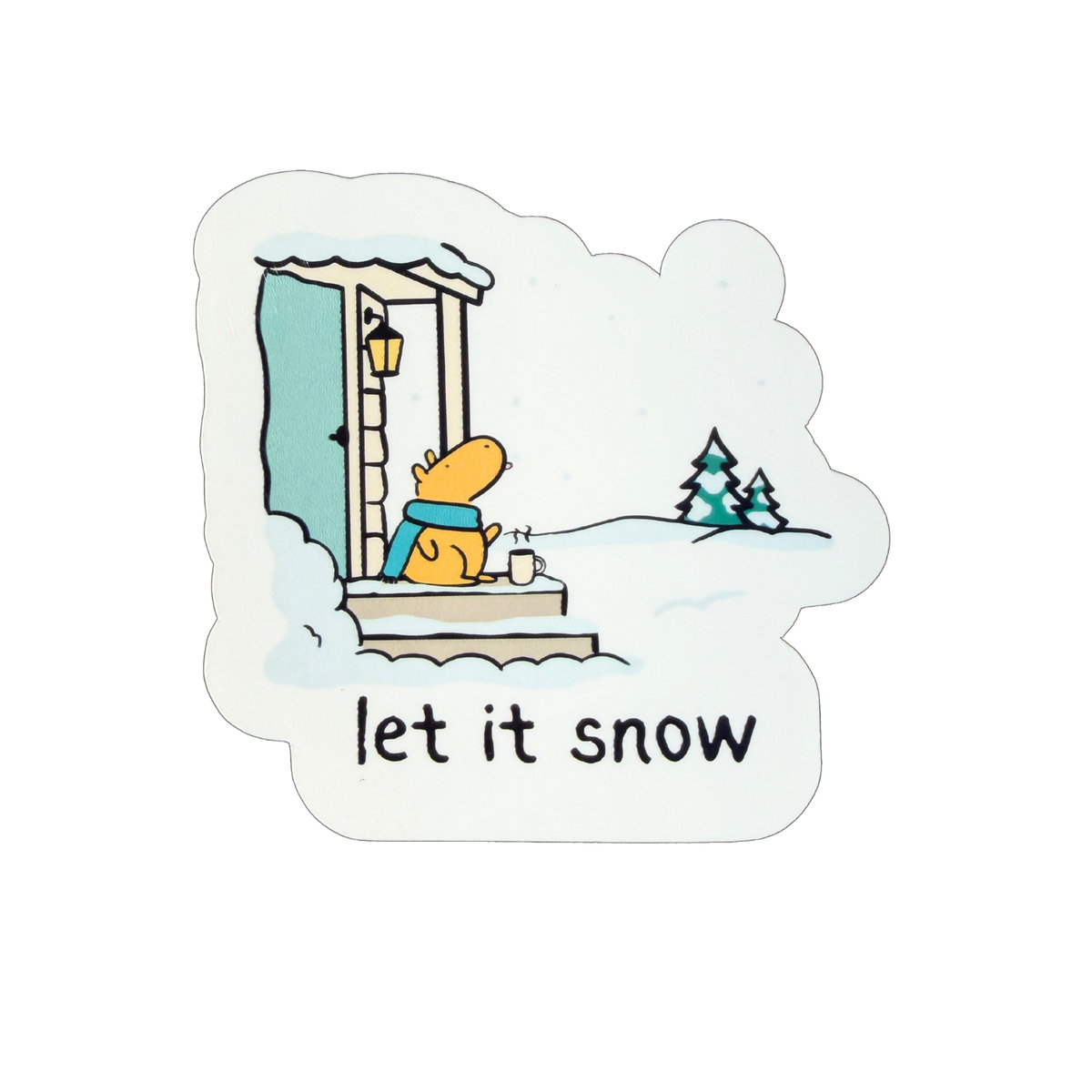 Let it Snow – Die Cut Capybara Sticker