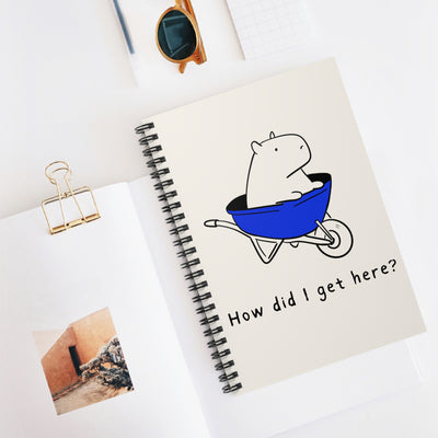 Funny Capybara Notebook – “How Did I Get Here?” Humor Journal
