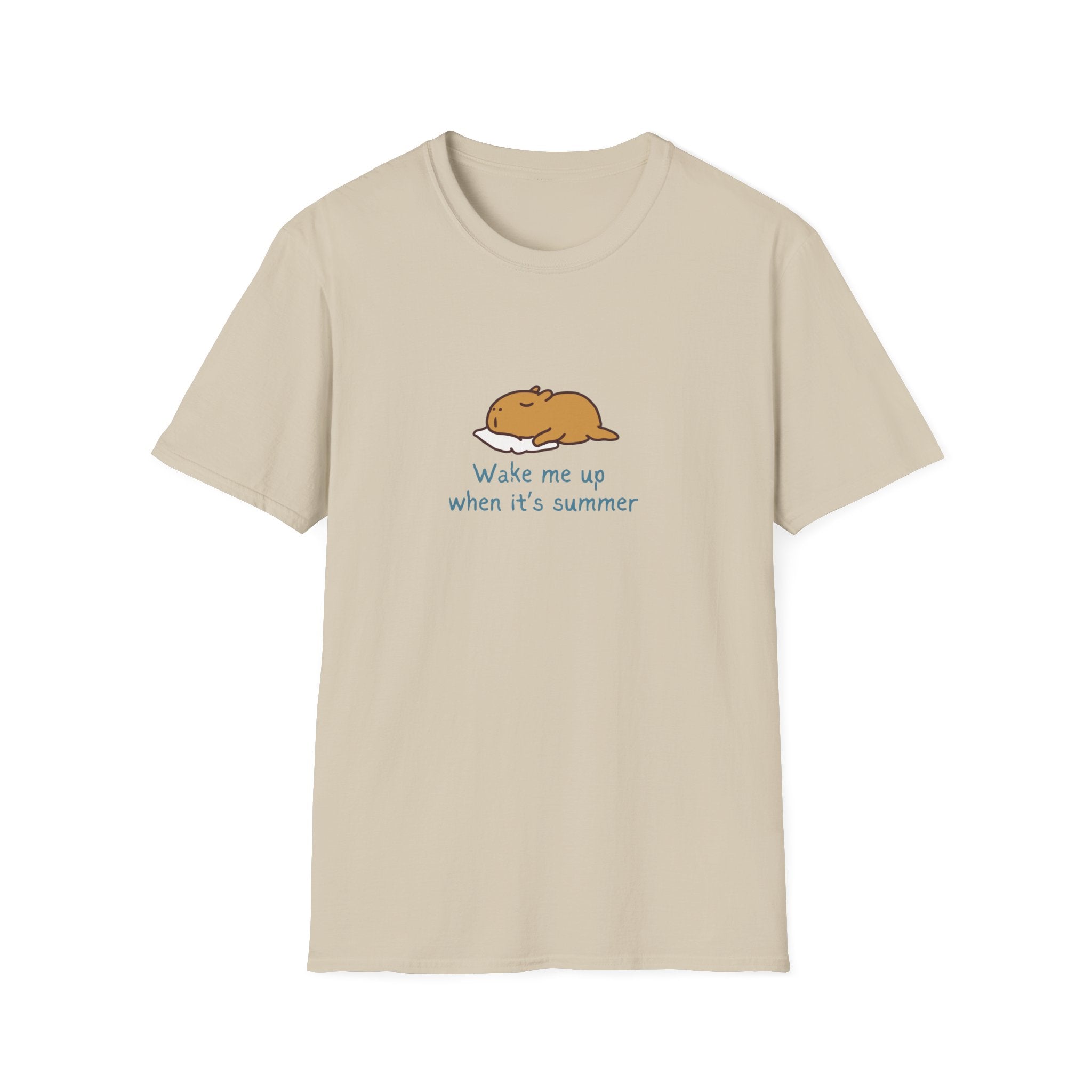 "Wake Me Up When Its Summer" Capybara Nap Softstyle Adult Tee