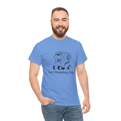 Funny Golf Shirt "Cart Path Mandatory" Capybara Golf Heavy Tee