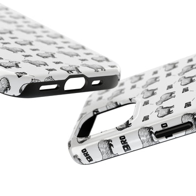 “Bro, Bro" Patterned Funny Capybara Phone Case