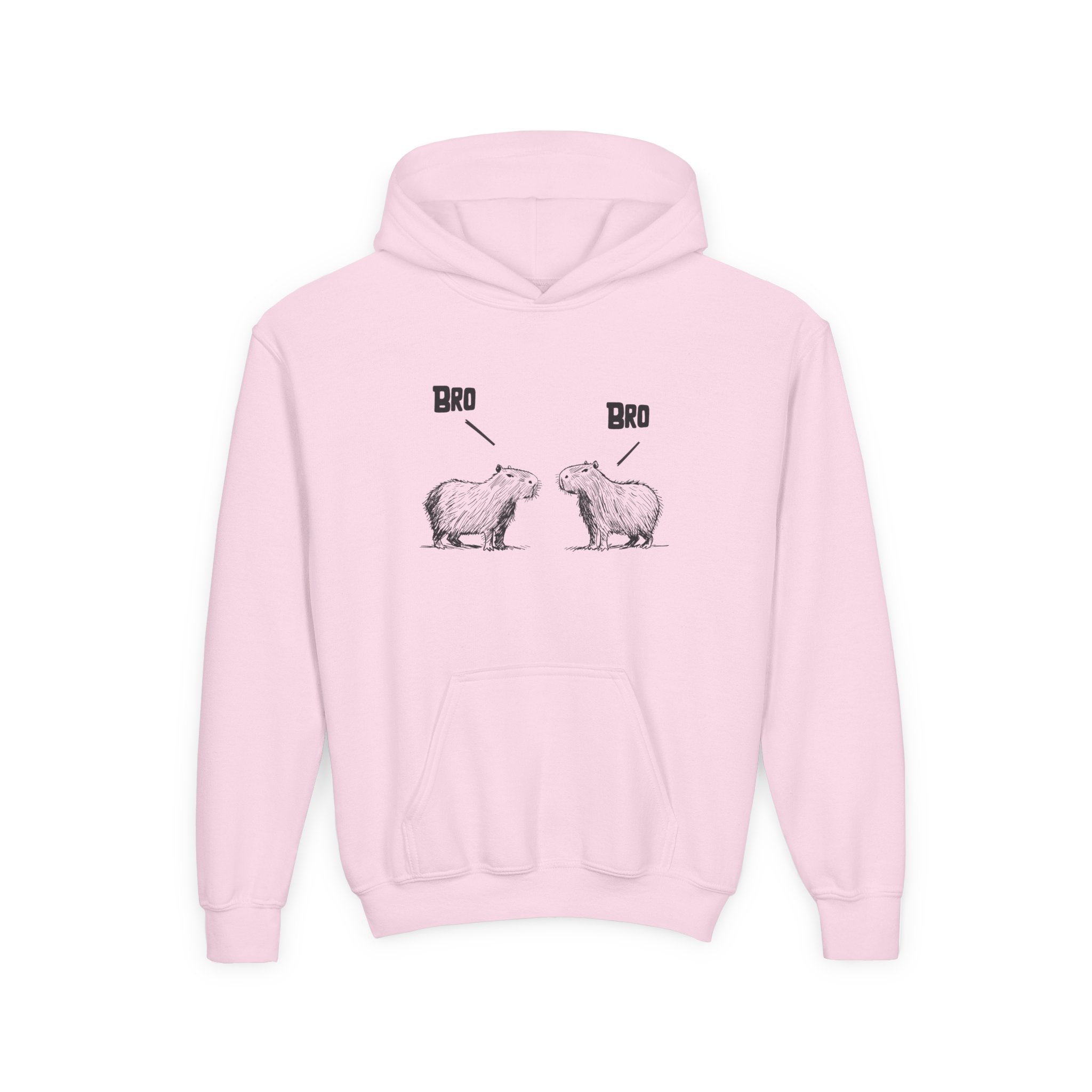 Funny Capybara Kids Hoodie “Bro Bro” – Cute Chill Graphic Sweatshirt for Boys & Girls