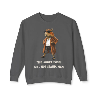 Capybowski 'This Aggression Will Not Stand, Man' - Unisex Lightweight Crewneck Sweatshirt