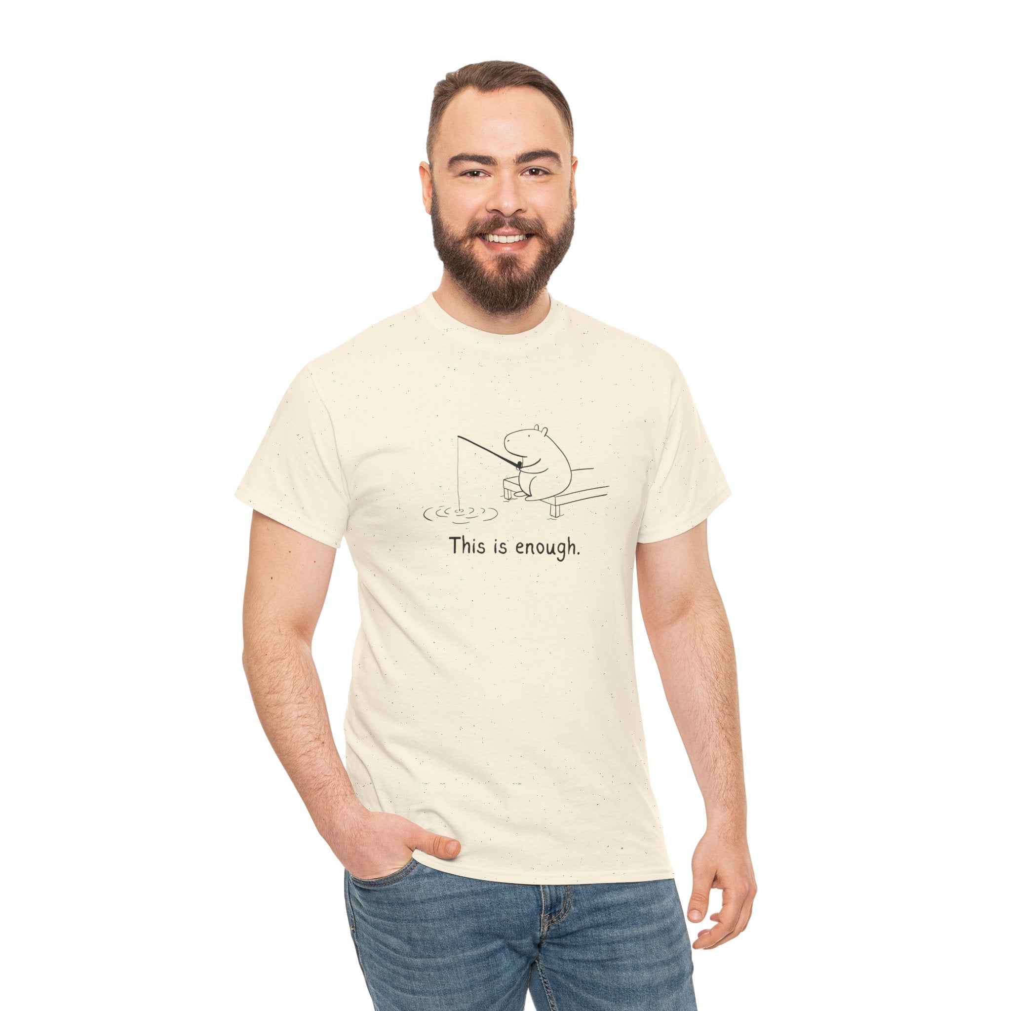 "This is enough" - Capybara Fishing Heavy Tee