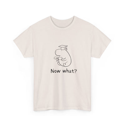 Funny Graduation Shirt – “Now What?” Capybara Heavy Tee