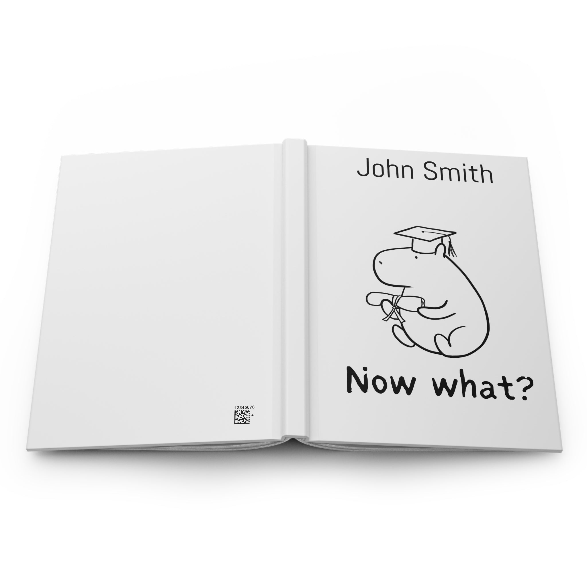 Personalized Graduation Journal – “Now What?” Capybara Hardcover Notebook