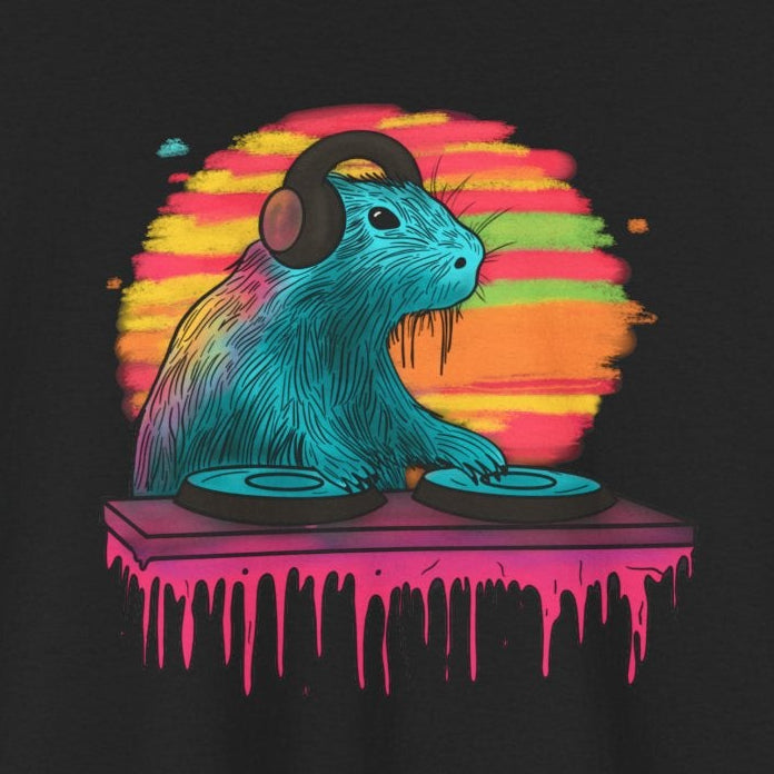 DJ Capybara Double Disc - Unisex Adult Heavy Tee