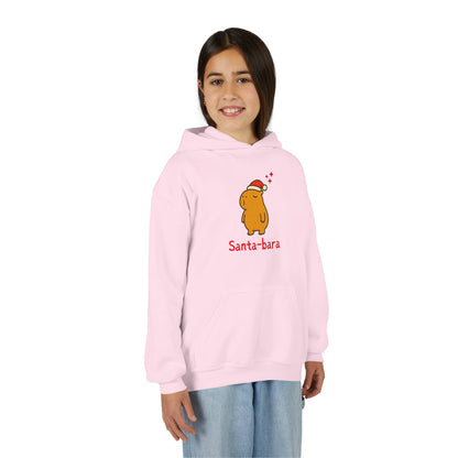 Santa-bara Kids Hoodie — Cute Christmas Capybara Hoodie for Children | Cozy Holiday Sweatshirt