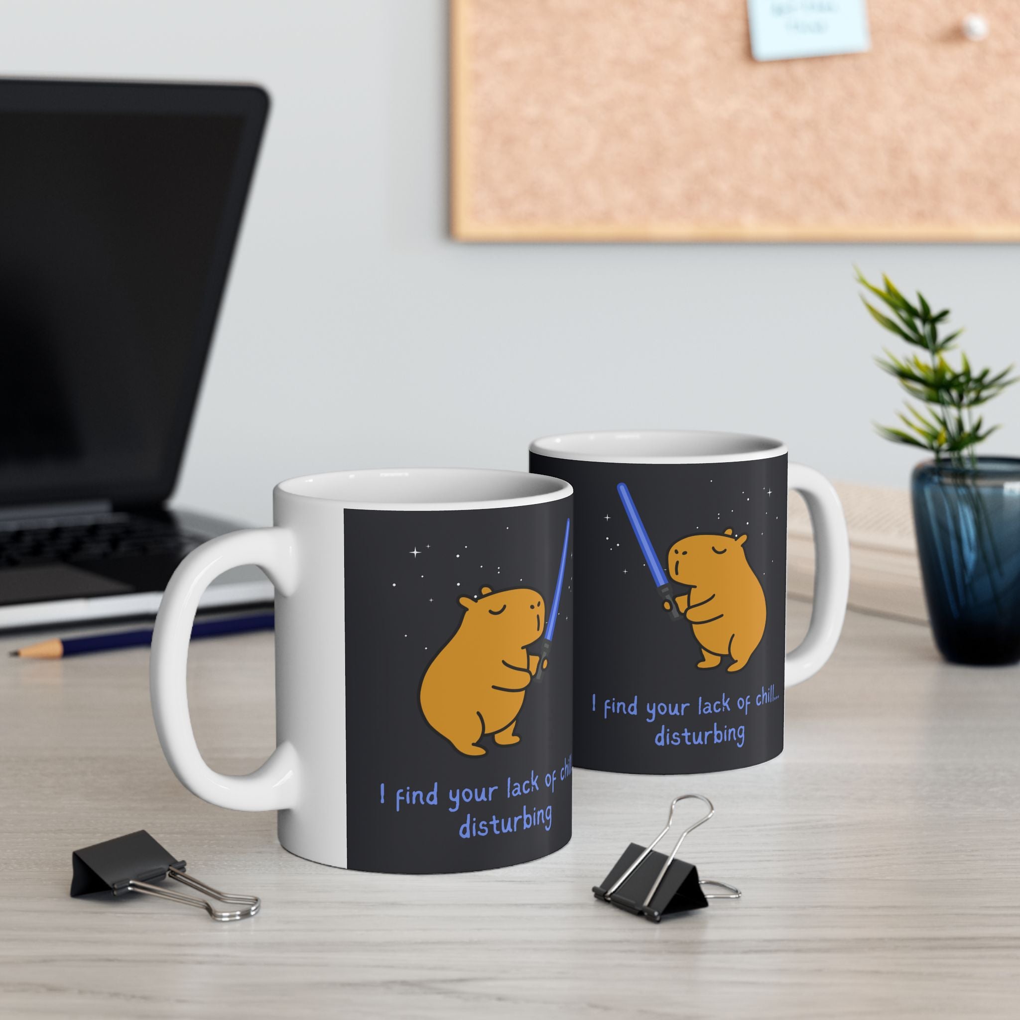 "I find your lack of chill" Capybara Jedi Coffee Mug
