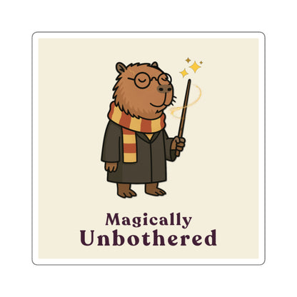 Hairy Potter Sticker – Funny Wizard Capybara Vinyl Sticker | Magically Unbothered