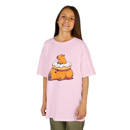 Kids Tee - Capybaras Stuck in Donut Funny Graphic Design