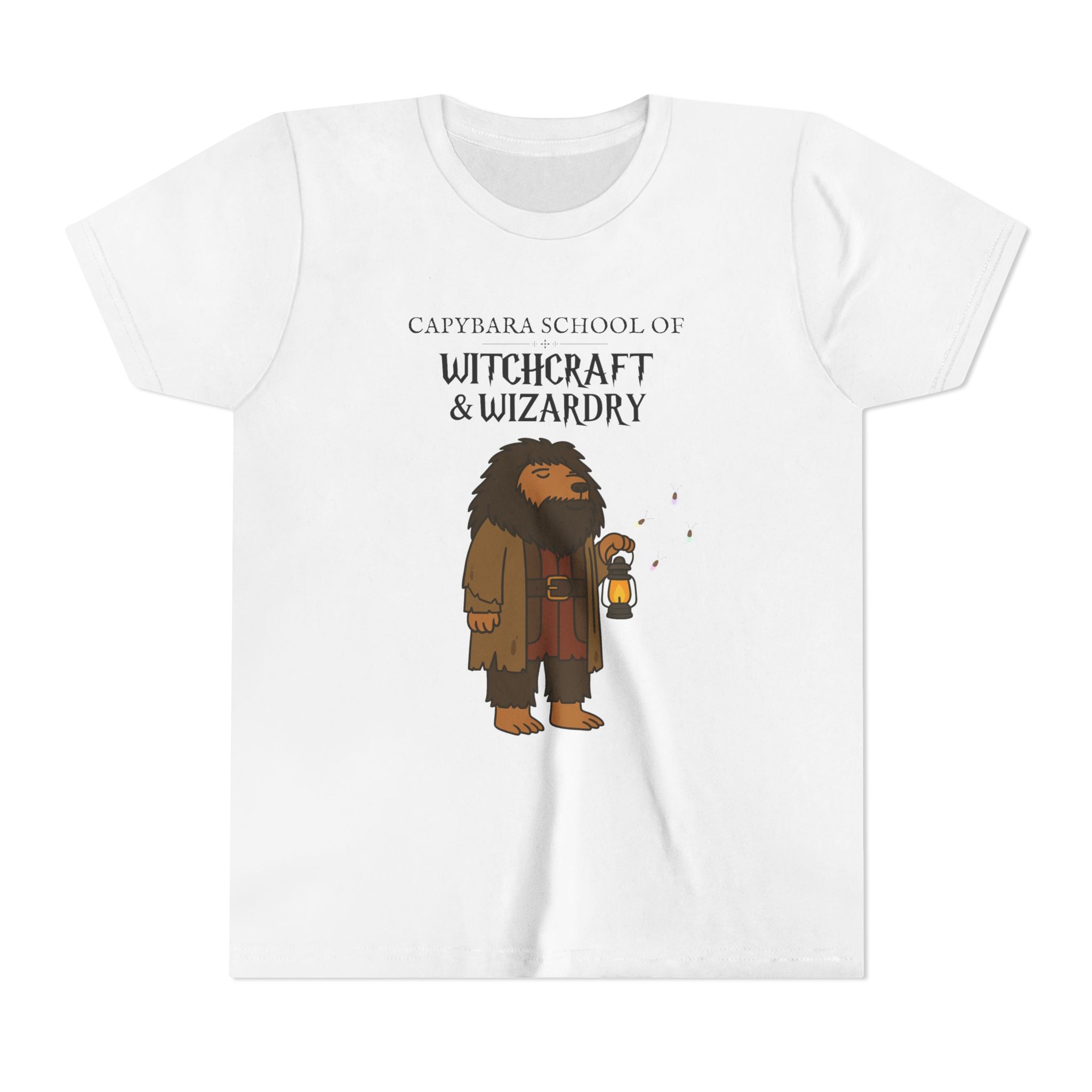 Whimsical Youth Tee - Capybara School of Witchcraft & Wizardry, Funny Hagrid Parody | Magical Fandom Gift |  Youth Capygrid Unisex Tee