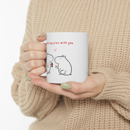 Capybara Valentine ceramic mug design - view 6